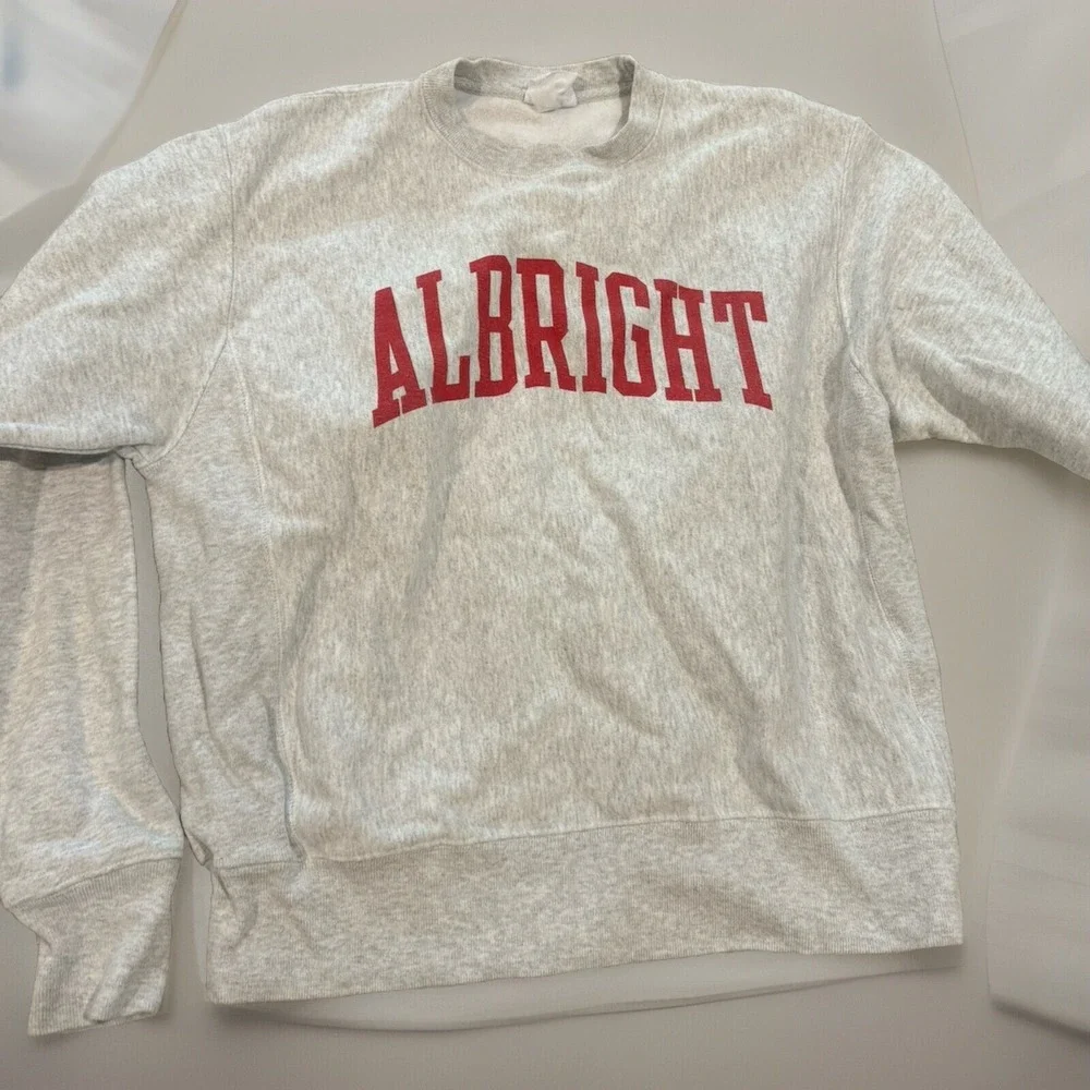 Vintage Champion Reverse Weave ALBRIGHT Heather Gray Sweatshirt M Cotton - Picture 1 of 7